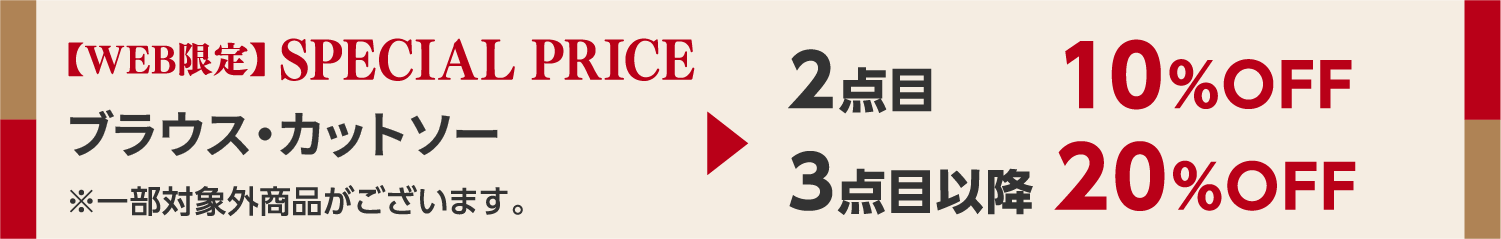 【WEB限定】SPECIAL PRICE 1,990円（税込）以上の商品 2点目10%OFF 3点目以降20%OFF