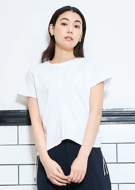 シルケットポンチサイドドロストTシャツ