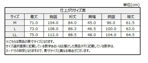 サイズチャート