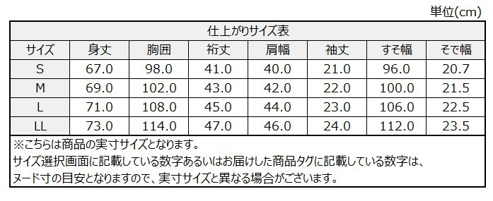 サイズチャート