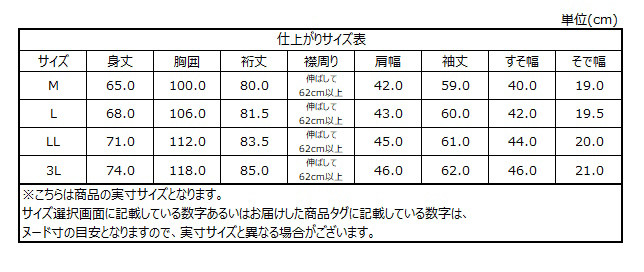 サイズチャート
