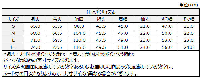 サイズチャート