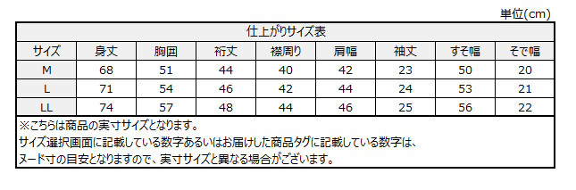 サイズチャート