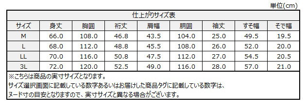 サイズチャート