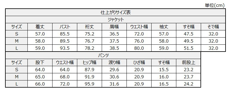 サイズチャート