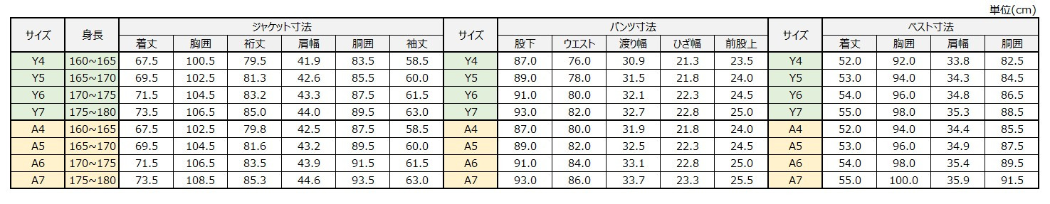 サイズチャート