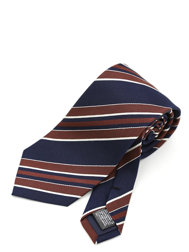 【シルク100%】ネクタイミディアムカラーストライプリッケンバッカー秋冬