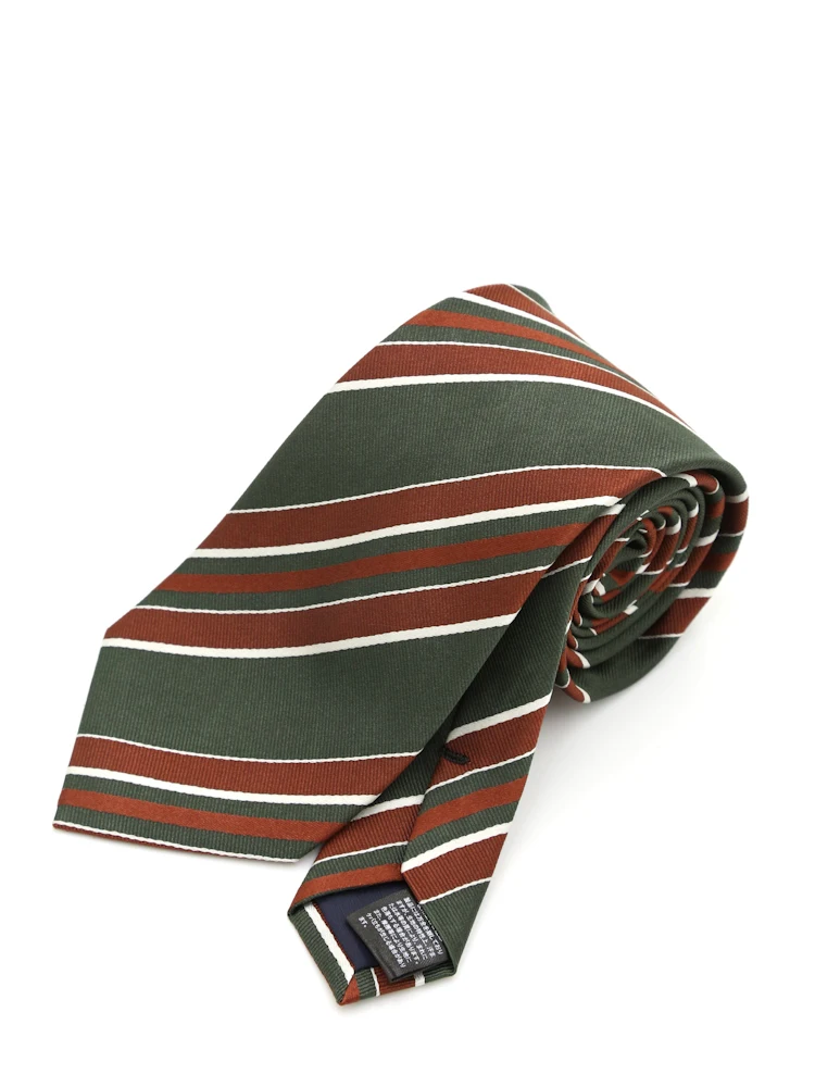 【シルク100%】ネクタイミディアムカラーストライプリッケンバッカー秋冬