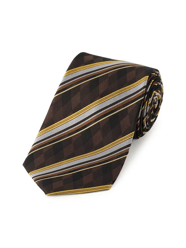 【カンサイヤマモトオム】シルクネクタイストライプ秋冬