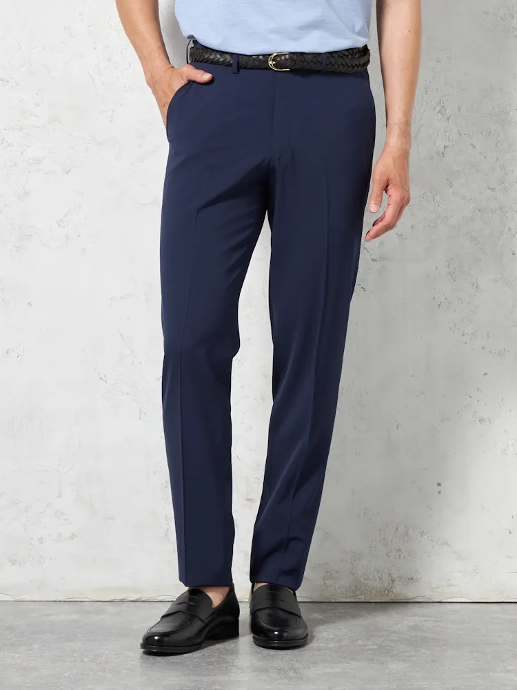 【ストレッチ】スマビズパンツノータックスリムシルエットウォッシャブルイージーケアスラックス