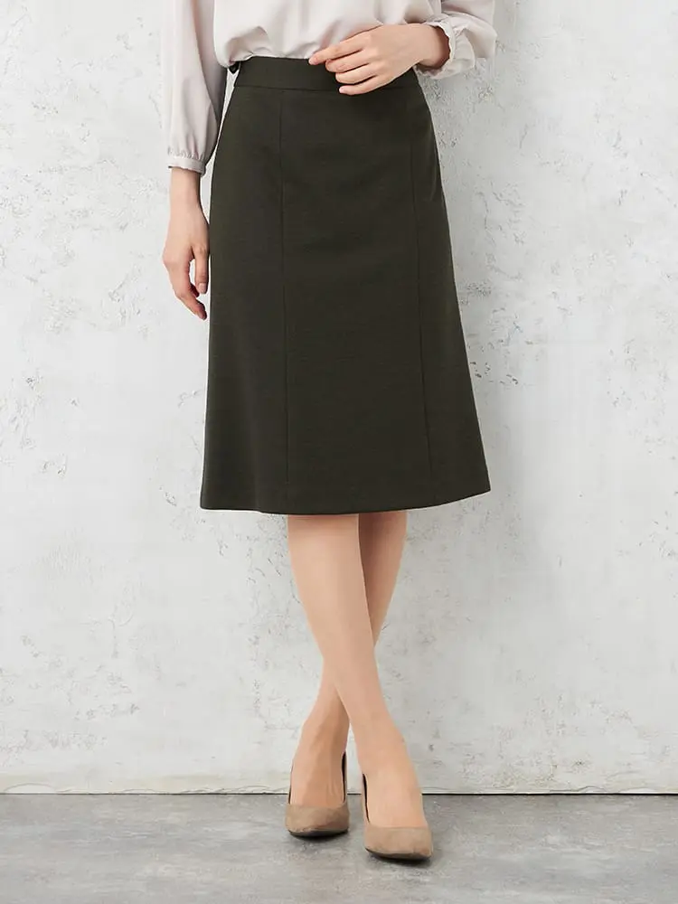 【SOFFICE】2WAYニットカルゼフレアスカート無地ストレッチ秋冬【レディース】