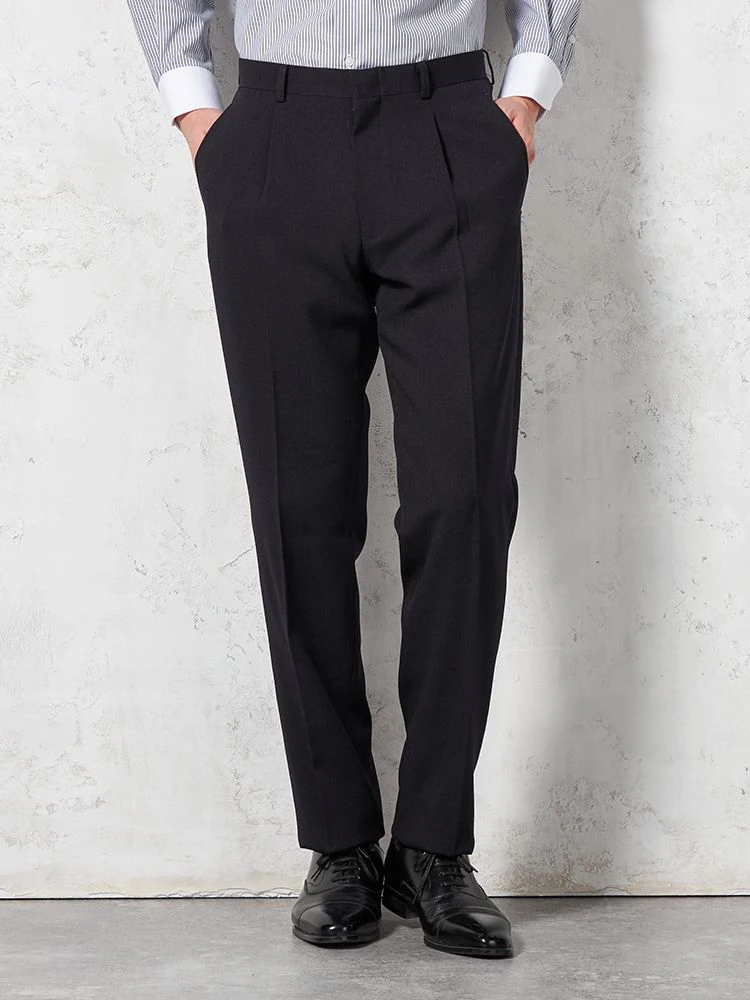 【ウォッシャブル】パンツワンタックウールライクスラックス無地フュージョンクラブ秋冬