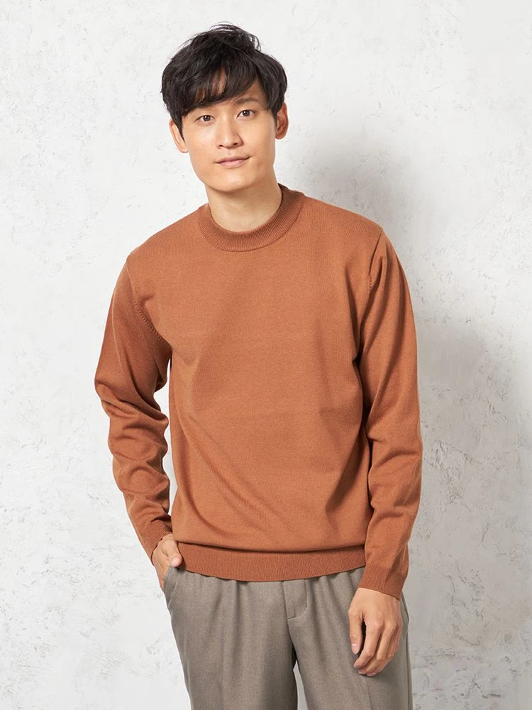 【ウォッシャブル】ソリストヒートニットモックネック吸湿発熱無地リッケンバッカー秋冬