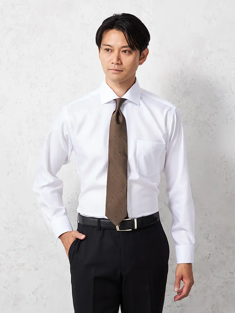 【STOVEL＆MASON】綿100％80双ツイル長袖Ｙシャツワイドストーベルアンドメイソン形態安定通年