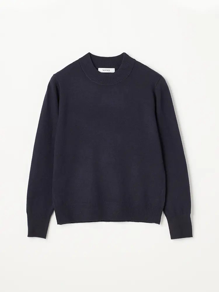 【SOFFICE】カシミアタッチニットモックネックニット・カットソー長袖ソフィーチェ秋冬