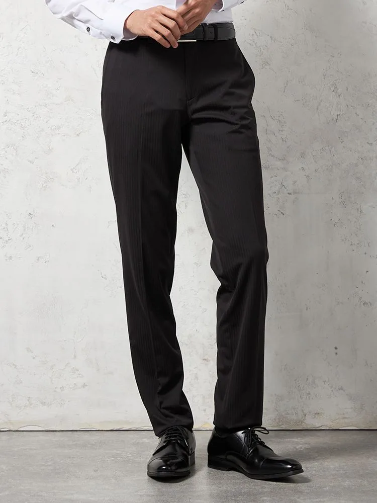 【i-Pants-アイパンツ-】バイオセンサー生地使用【スリムタイプ】接触冷感高通気ノータックシャドウストライプスラックスnero春夏