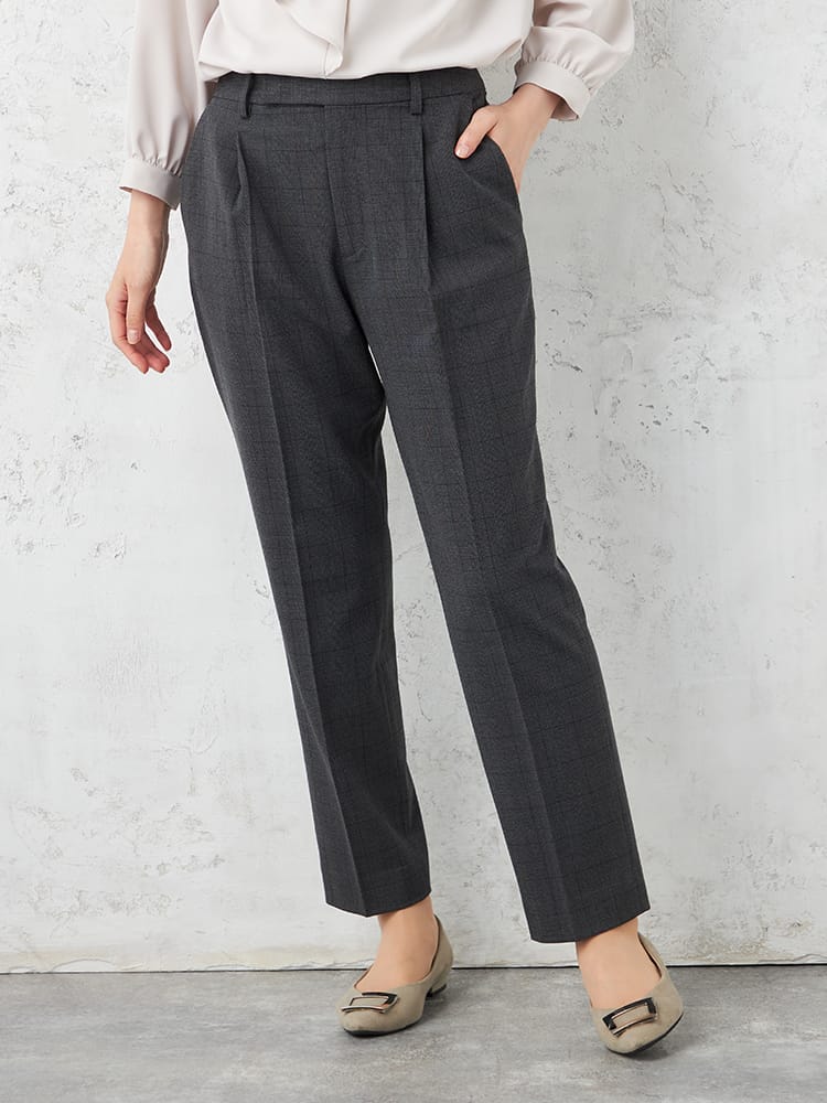 【WALKPLUS】T/Rトロタックテーパードパンツウォッシャブル通年