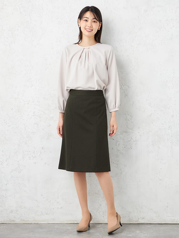 【SOFFICEBEAUTYVEIL】バー付きフロントタックブラウスＵＶ加工通年