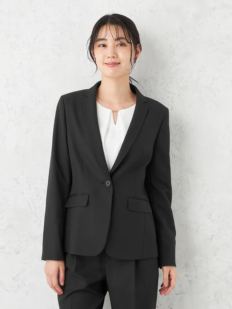 【パンツスーツ上下セット】アーバンツイルジャケットパンツセット無地SOFFICEソフィーチェウォッシャブル吸汗速乾防シワイージーケア通年【レディース】