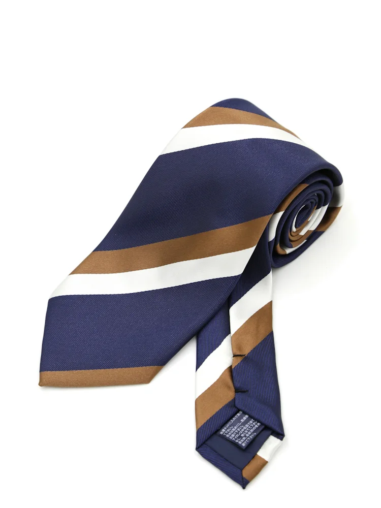 【ウォッシャブル】エコペットネクタイレギュラー再生繊維使用ストライプハントレークラブ通年