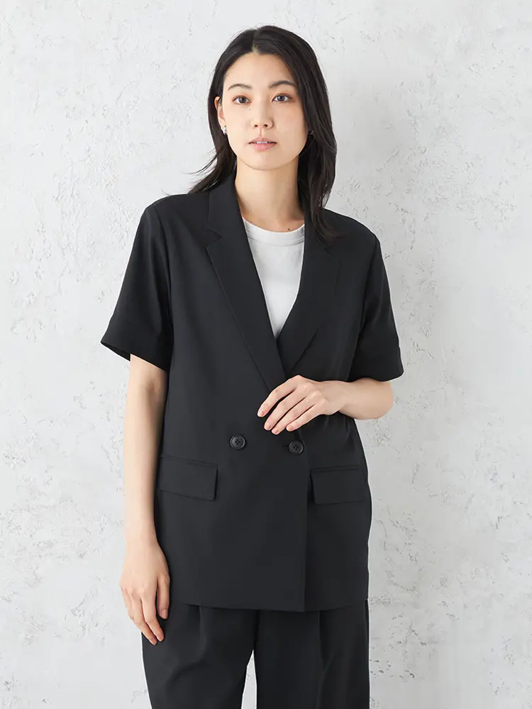 【SOFFICE】ソフィーチェストレッチウェザー半袖ジャケットウォッシャブル春夏