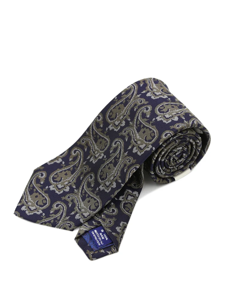 【シルク100％】ネクタイレギュラー日本製生地ペイズリーSTOVEL&MASON