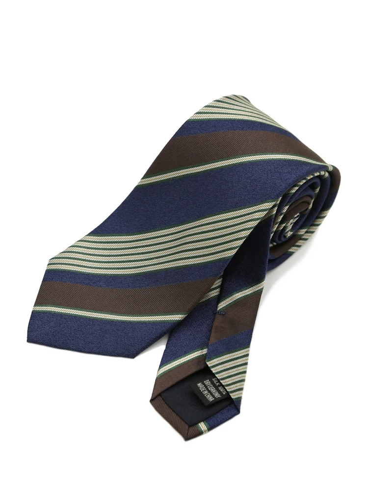 【シルク100%】ネクタイレギュラーメランジ調ストライプリッケンバッカー秋冬