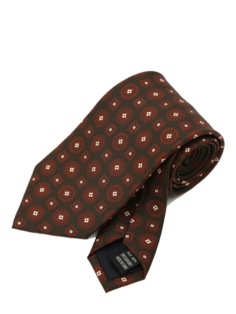 【シルク100%】ネクタイレギュラープリント柄小紋S&MBLUELABEL秋冬