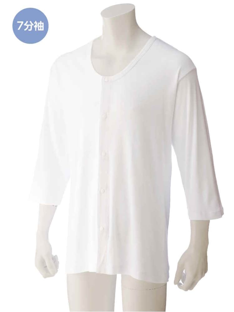 メンズ7分袖大寸ホックシャツ５L【CF】
