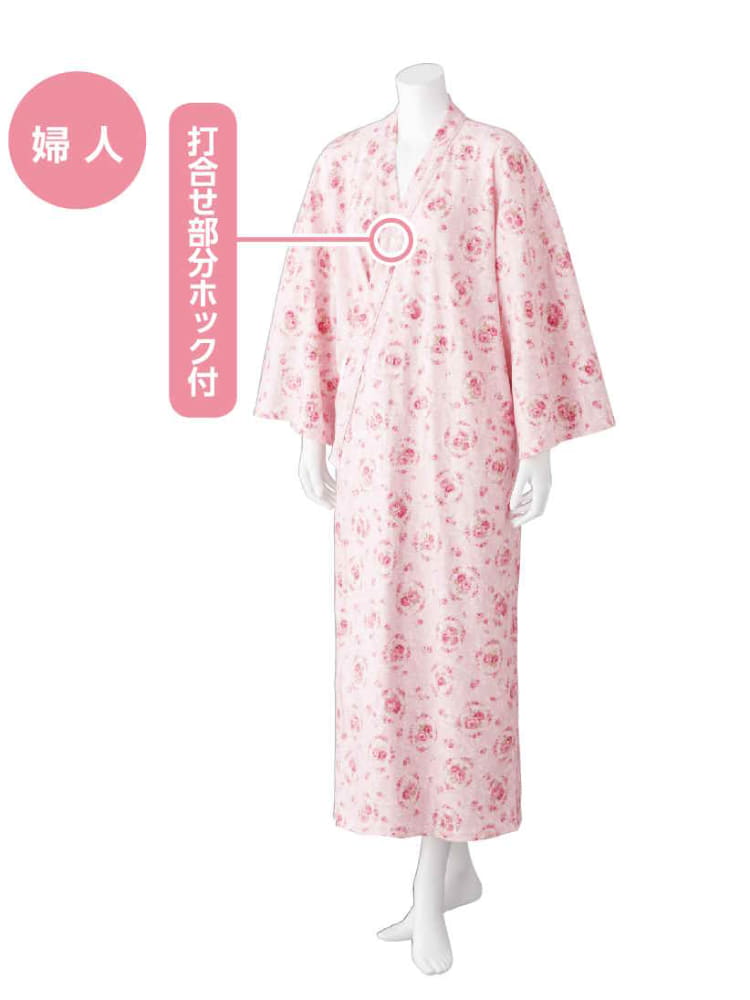 レディースヒモなし楽々！やわらかワンタッチねまき【CF】