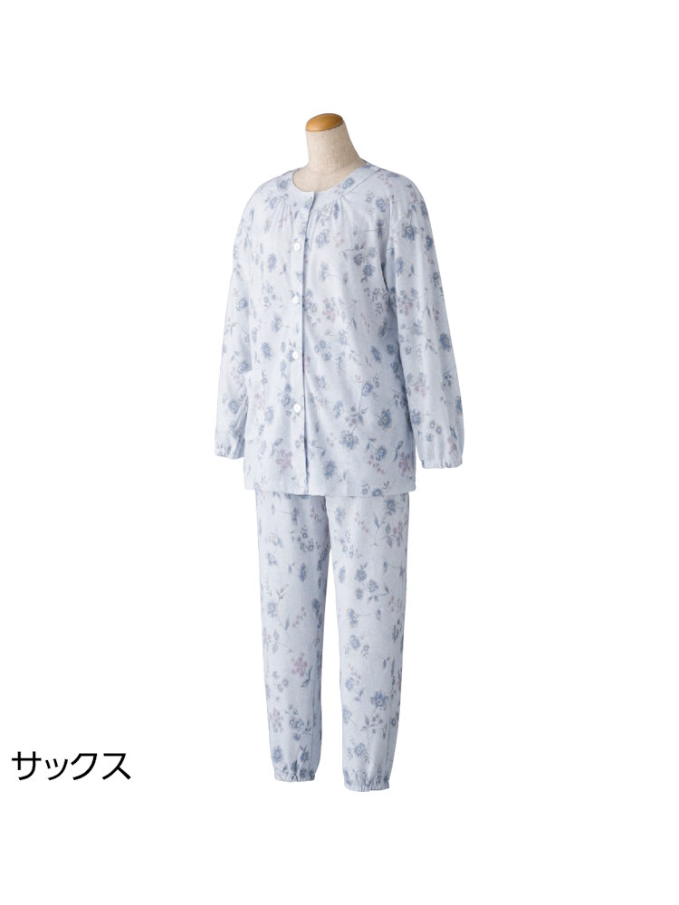 【前開き】【着脱しやすい】ワンタッチパジャマ４／婦人用／レディース／ワンタッチテープ／介護／シニア／高齢者／入院【CF】