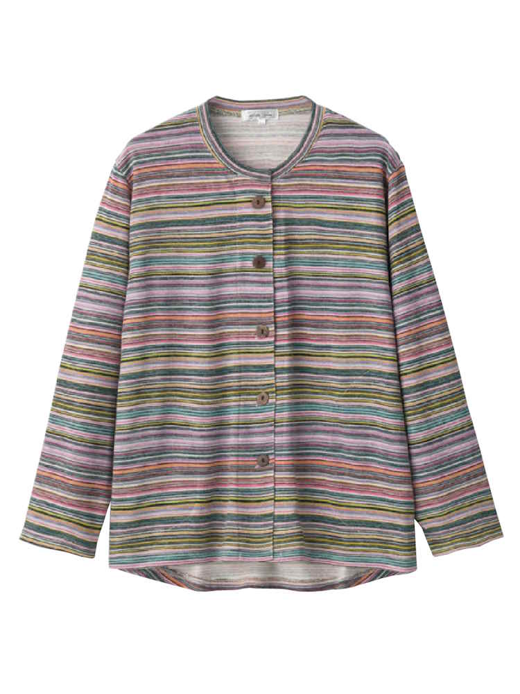 【前開き】【秋冬】カットマグネット釦カーディガン(指先ストレッチ)４／婦人用／レディース／高齢者／シニア／マグネットボタン／施設／後ろ長め【CF】